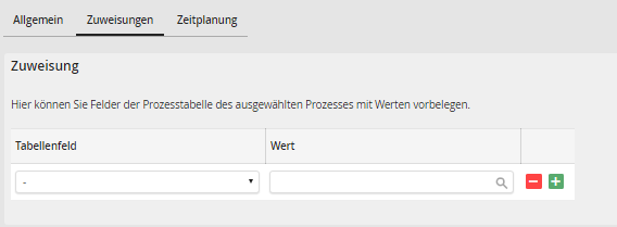 Zeitauftrag Zuweisungen