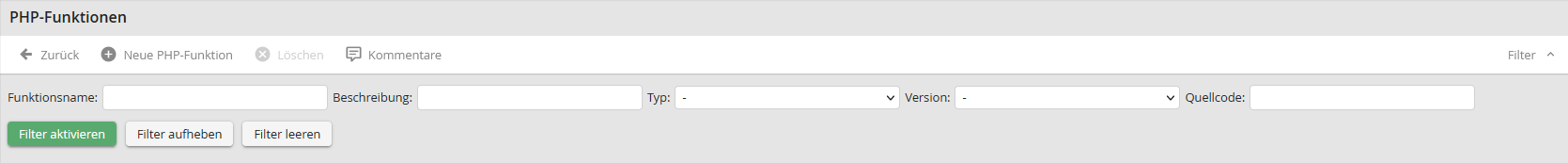 Filter PHP-Funktionen