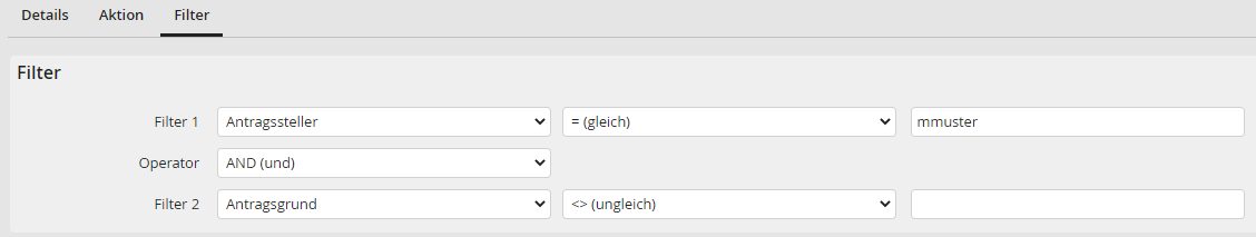 Eingangsbox bearbeiten - Filter
