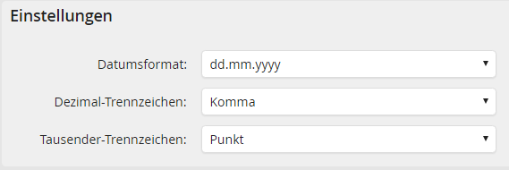 Allgemeine Einstellungen