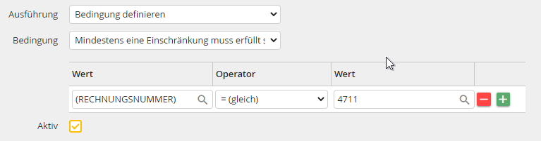 Ausführung: Bedingung definieren