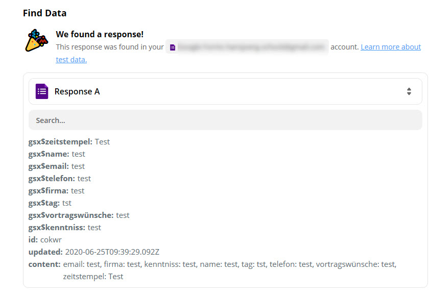 Google Forms Test