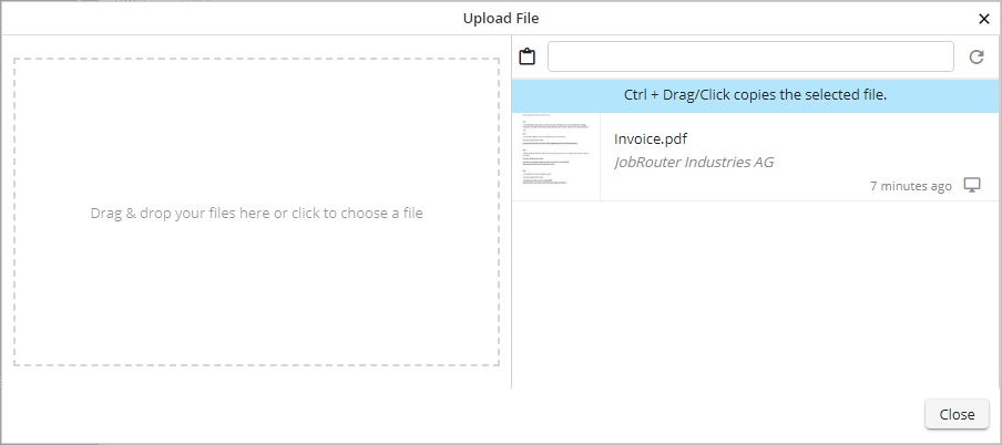 DocumentHub integration in the FILE dialog element