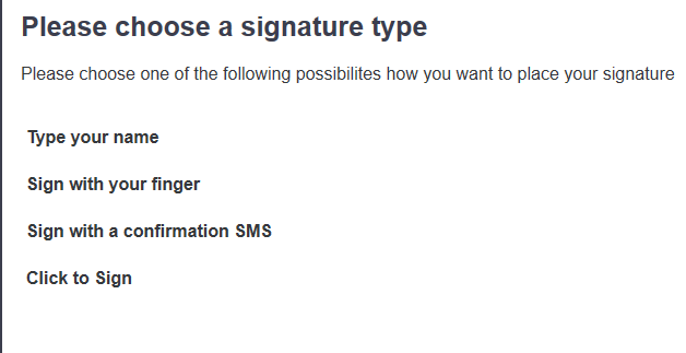 Signature types