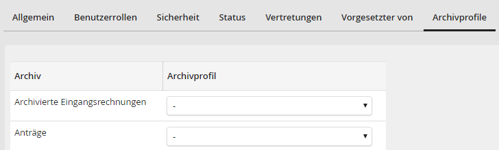 Archiveprofile zuweisen