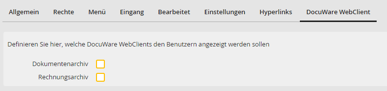 DocuWare WebClient Links definieren DocuWare WebClient Links definieren