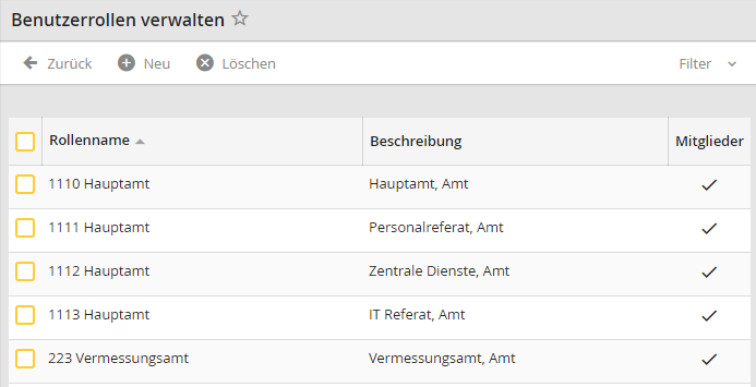 Benutzerrollen verwalten Benutzerrollen verwalten