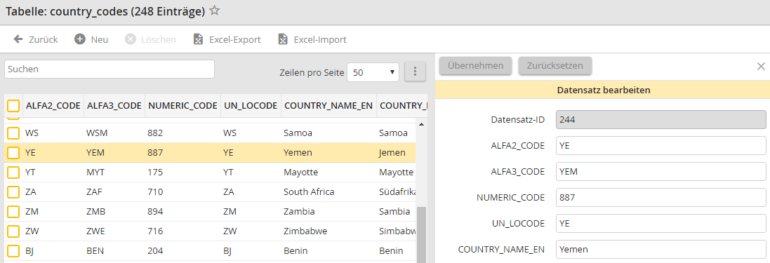 Direktes Öffnen von einem Datensatz Direktes Öffnen von einem Datensatz