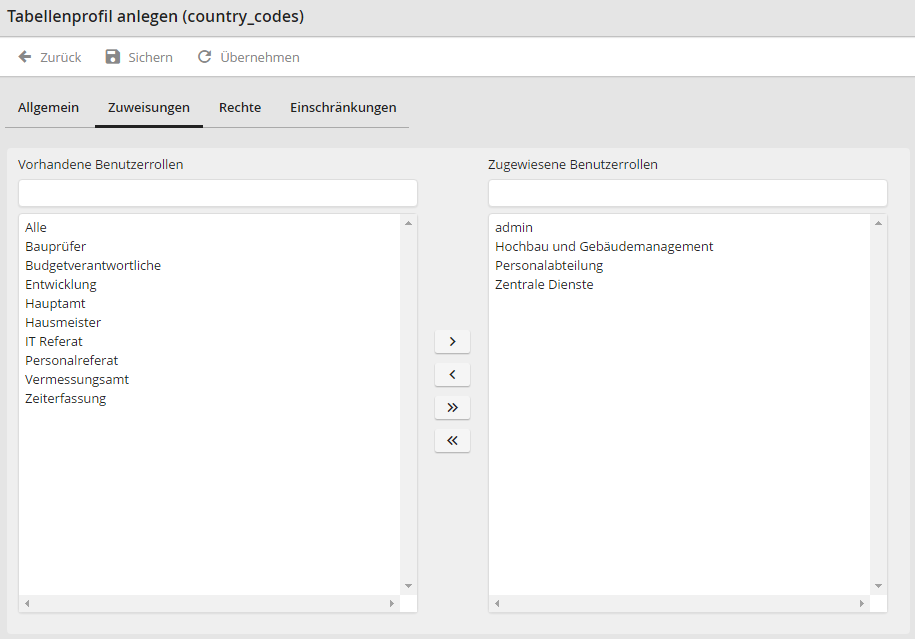 Benutzerrollen zuweisen Benutzerrollen zuweisen