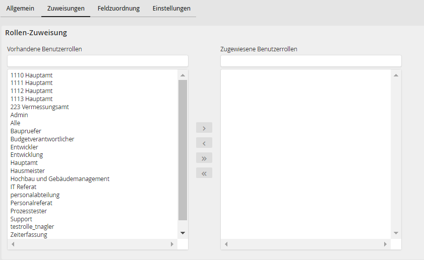 Rollen-Zuweisung Rollen-Zuweisung
