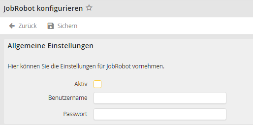 JobRobot konfigurieren
