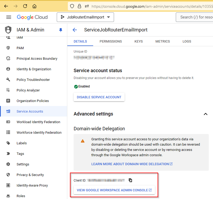 JobStart-Google-13-Remember-client-id-and-go-to-admin-console