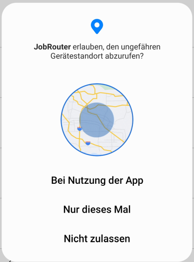 Standortbestimmung Berechtigung