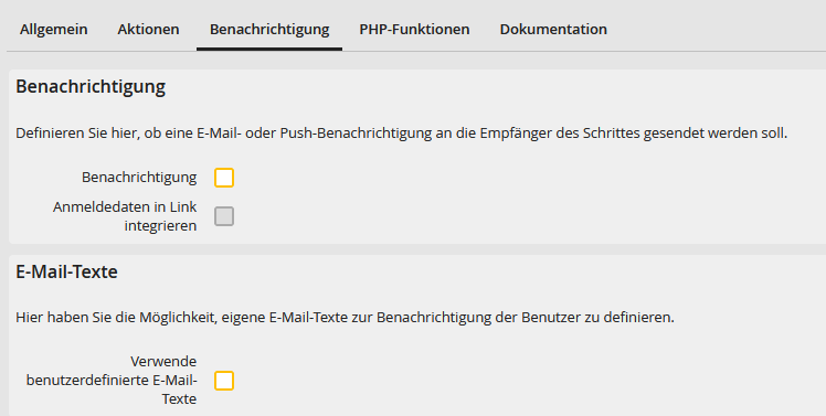 E-Mail-Benachrichtigungen E-Mail-Benachrichtigungen