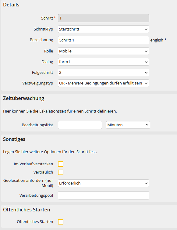 Benutzeraktivität anlegen und bearbeiten