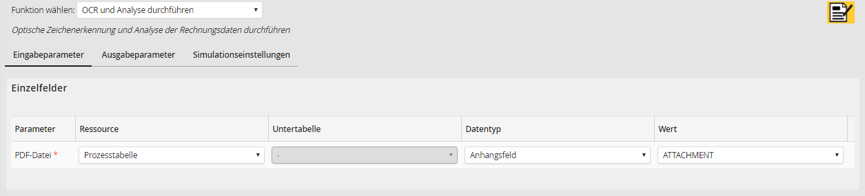 Eingabeparameter der Analysefunktion von JobMind Items Eingabeparameter der Analysefunktion von JobMind Items