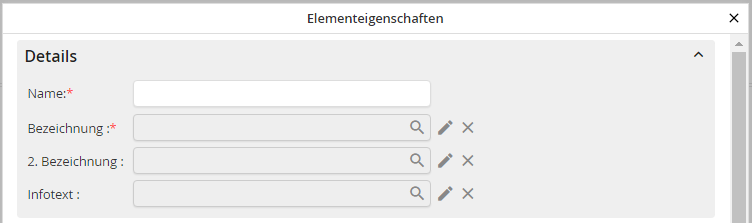 Dialog- und Untertabellenelement bearbeiten