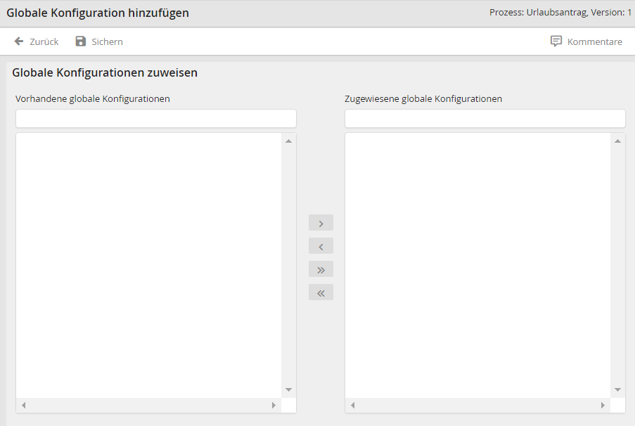 Globale Konfiguration hinzufügen Globale Konfiguration hinzufügen