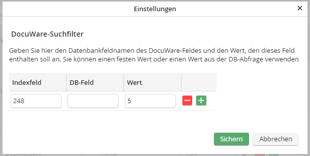 DocuWare-Suchfilter