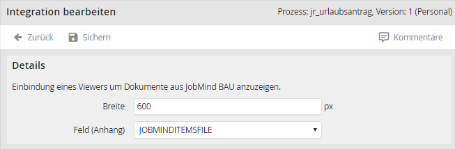 JobMind Bau-Integration konfigurieren JobMind Bau-Integration konfigurieren
