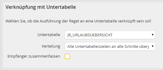 Verteilung von Untertabellenzeilen in Weiterleitungsregel Verteilung von Untertabellenzeilen in Weiterleitungsregel