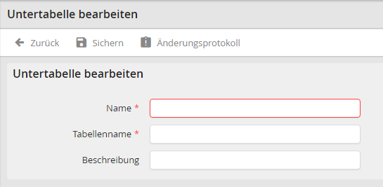 Untertabelle bearbeiten