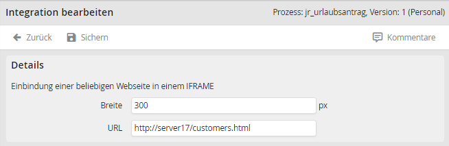 IFRAME anlegen