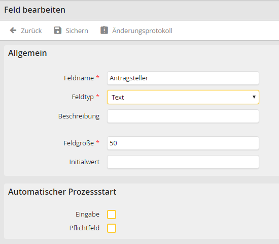Feldeigenschaften