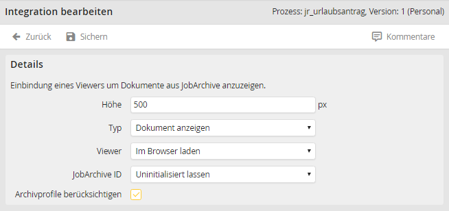 JobArchive-Integration einstellen