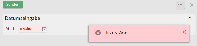 Ungültiger Datumswert