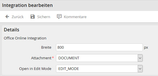 Integration bearbeiten Integration bearbeiten