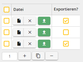 Dateien zum Exportieren auswählen Dateien zum Exportieren auswählen