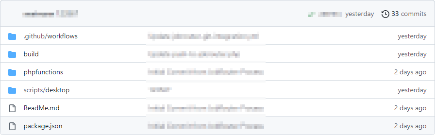 Beispiel von Github: Repository-Struktur nach Verlinkung 