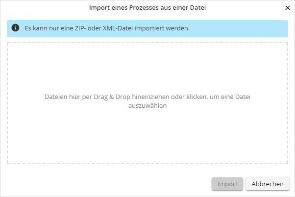 Maske zum Import eines Prozesses Maske zum Import eines Prozesses