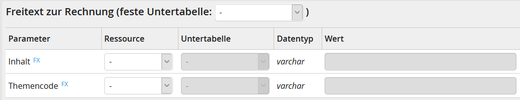 Ausgabeparameter: Freitext zur Rechnung 