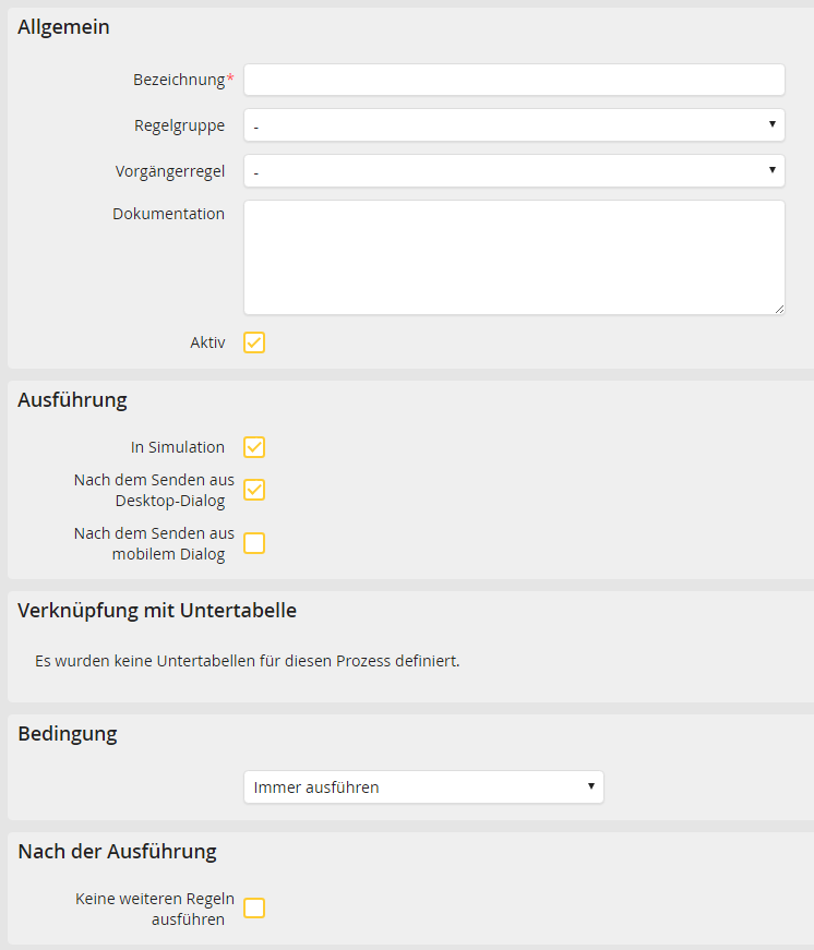 Allgemeiner Regelaufbau