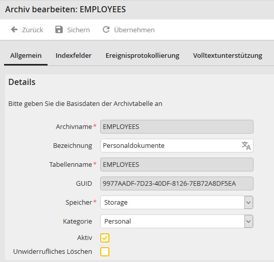 JobRouter Archiv bearbeiten