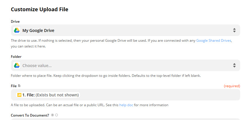 Customize Uploaded File