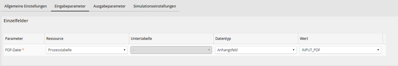 Eingabeparameter: Rechnungskopfdaten