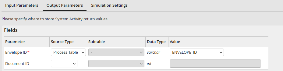 Output parameter