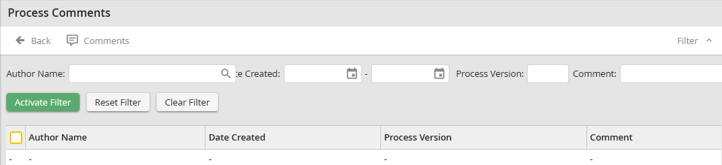 Filtering Process Comments