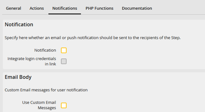 Email notifications