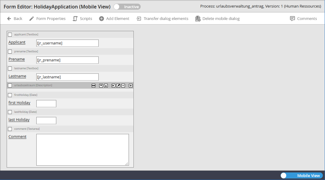 Edit dialog