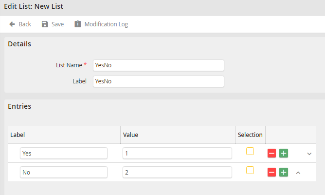 Creating or Modifying a List