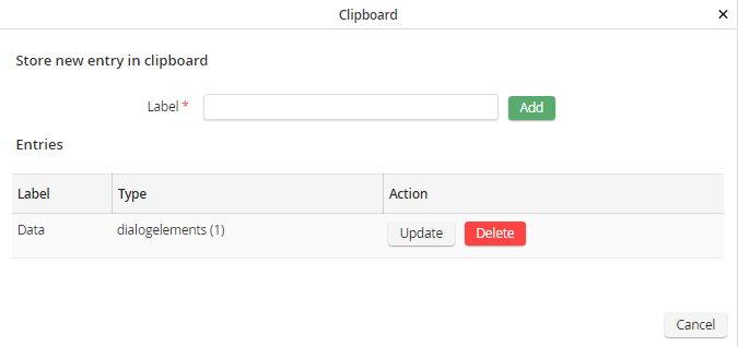 Form Designer - Updating an entry of the clipboard.