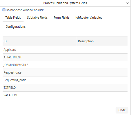 Process and System Fields