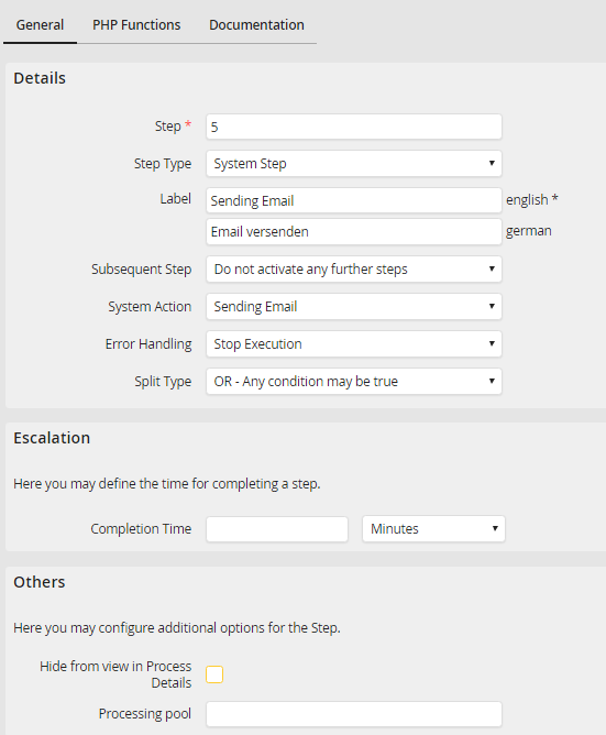Create and edit a system action
