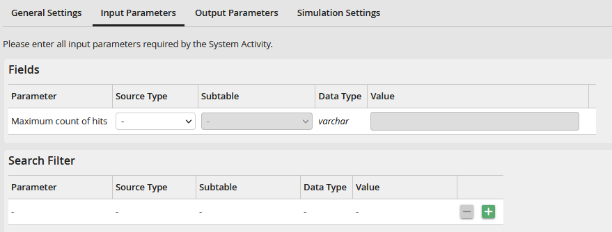 Input parameter