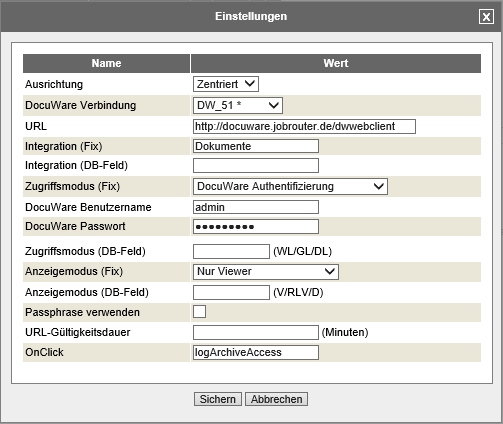 DocuWare WebClient settings (DocuWare Version < 6.5)