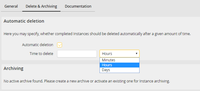 Deleting & archiving a process Deleting & archiving a process